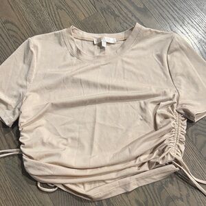 WAYF Women's Short Sleeve crop top Tee in Light Beige